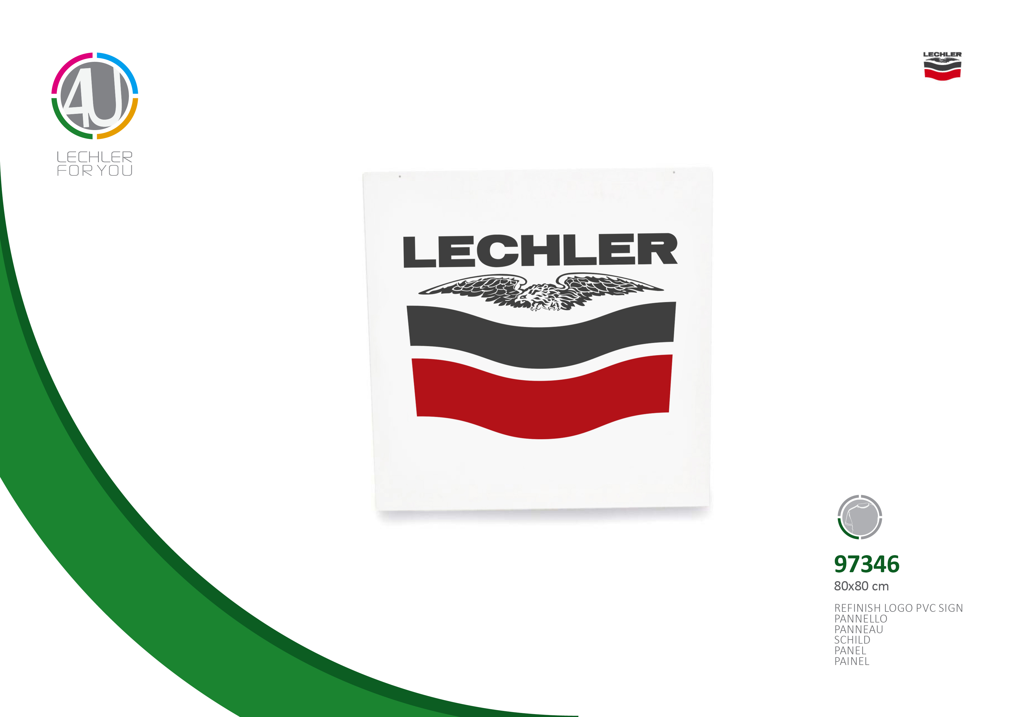 Refinish PVC-Schild 80 X 80 Cm