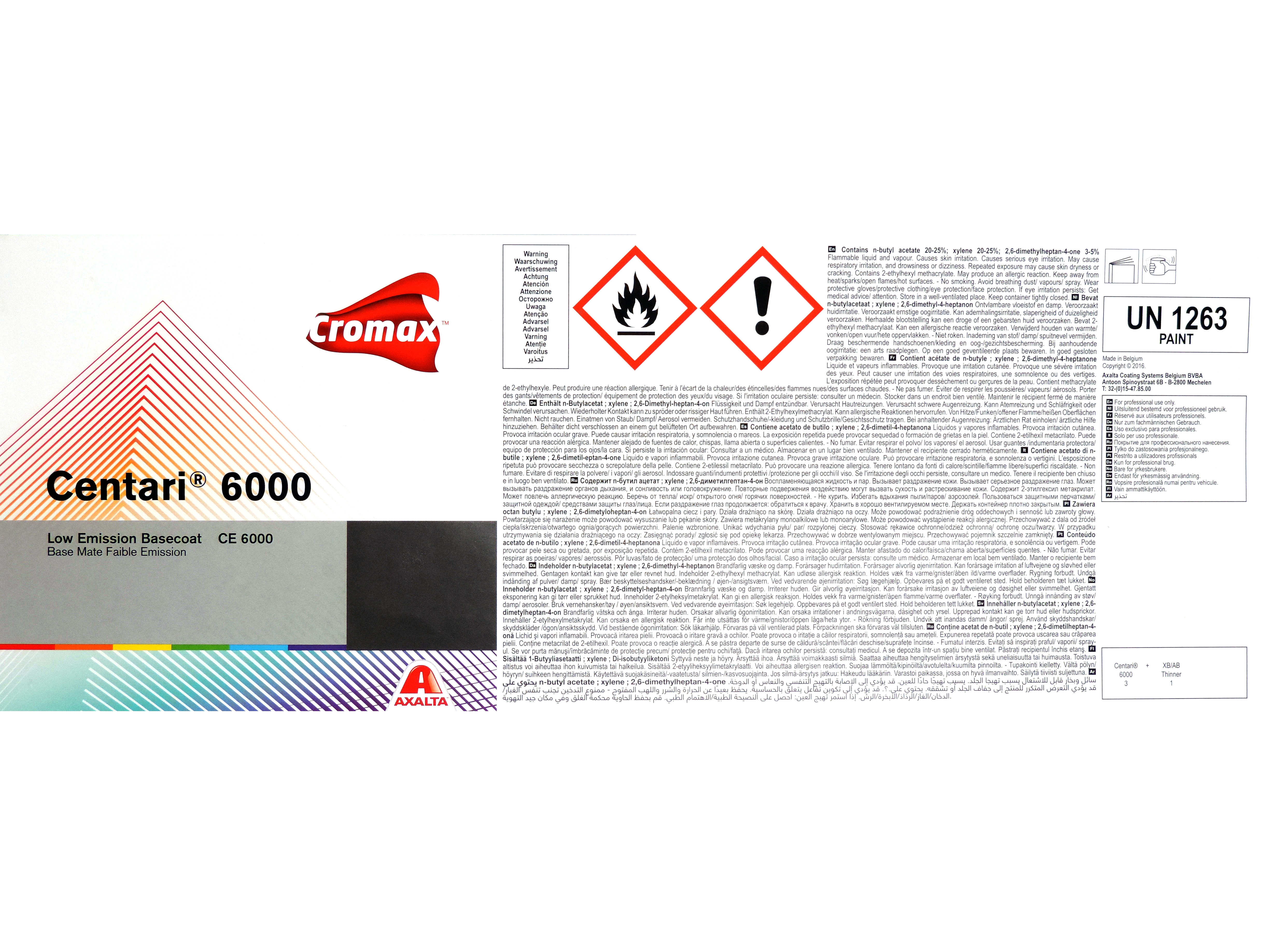 Centari 6000 Etikett