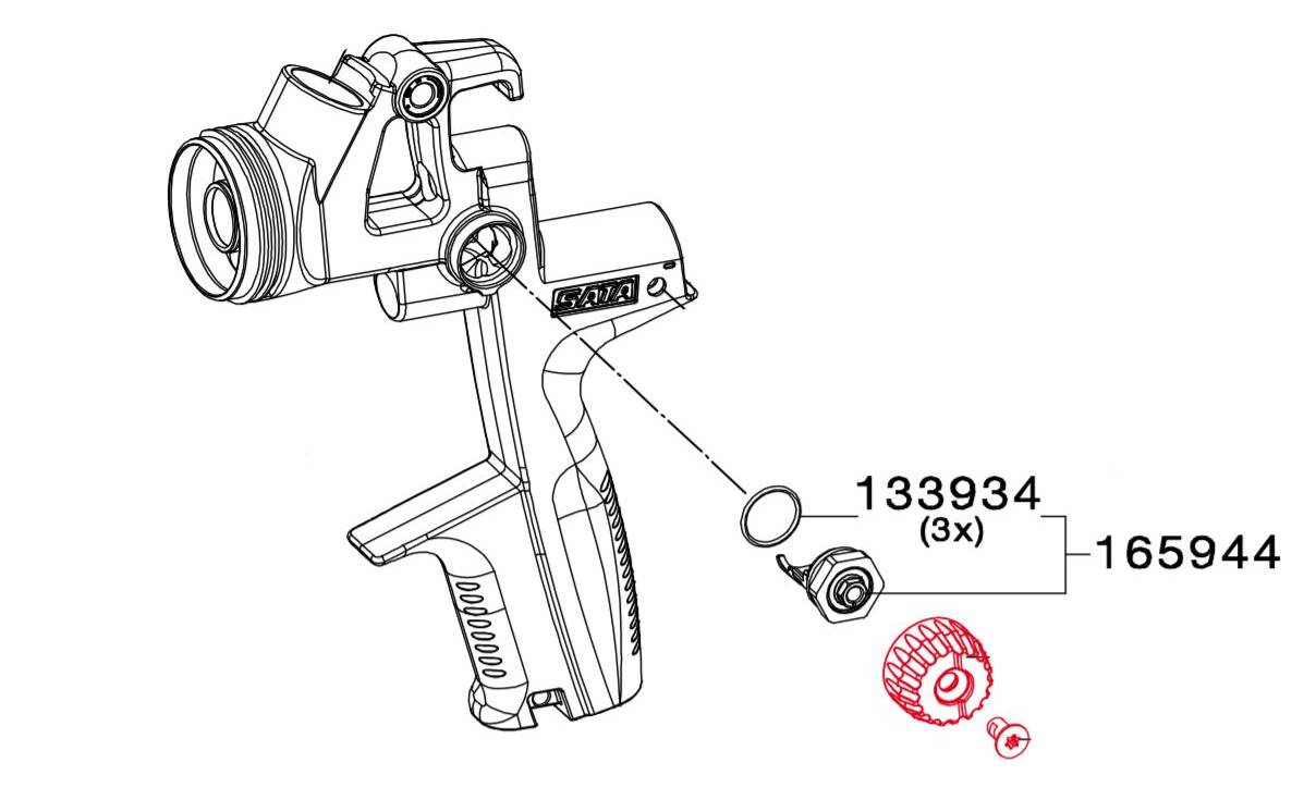 Spindel für Rund/Flach Spraykontrolle >Quarter Turn< 165944